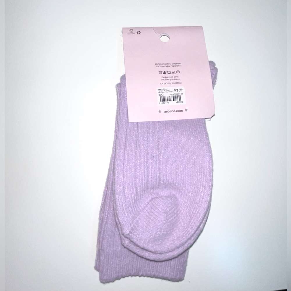 ARDENE BOOT SOCKS SIZE/5-9 COLOR LIGTH PURPLE